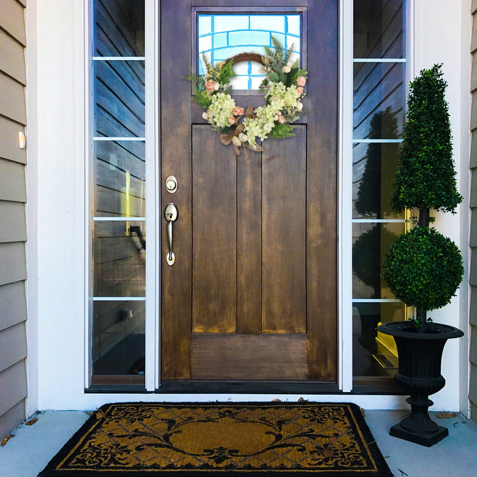 

1pc Artificial Garland Creative Door Hanging Wreath For Home Wall Party Decoration Emulation Wreath Festive Party