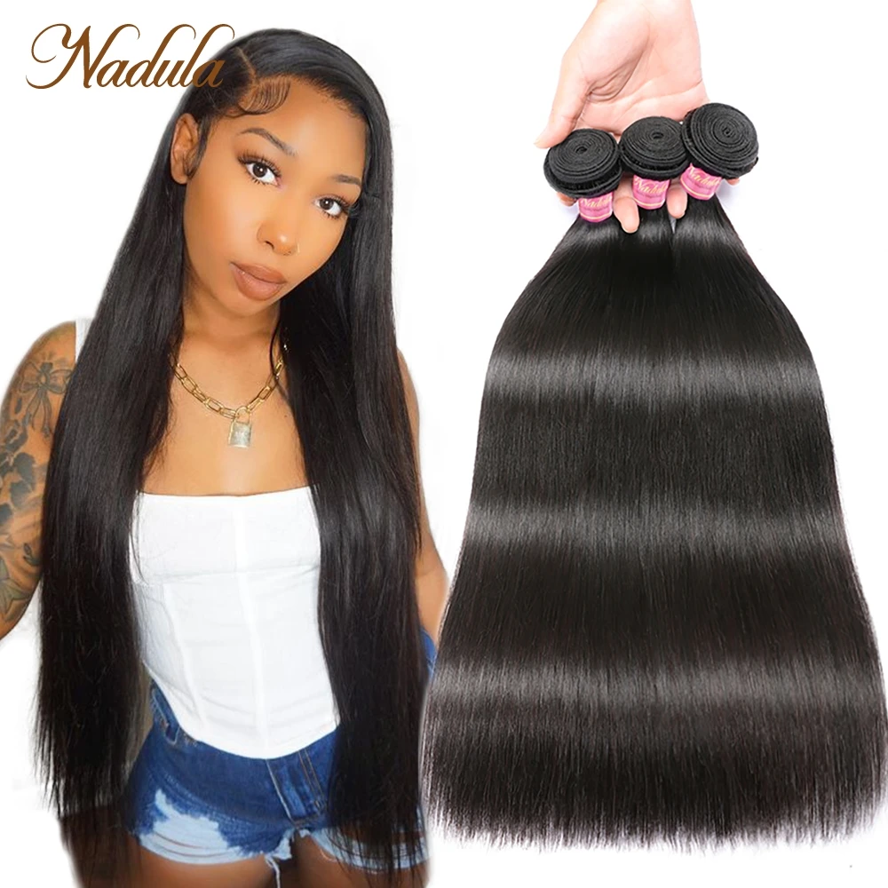 

Nadula Straight Hair 3PCS/LOT Brazilian Hair Weaves 8-30inch 100% Human Hair Extensions Natural Color Remy Hair Bundle Deals