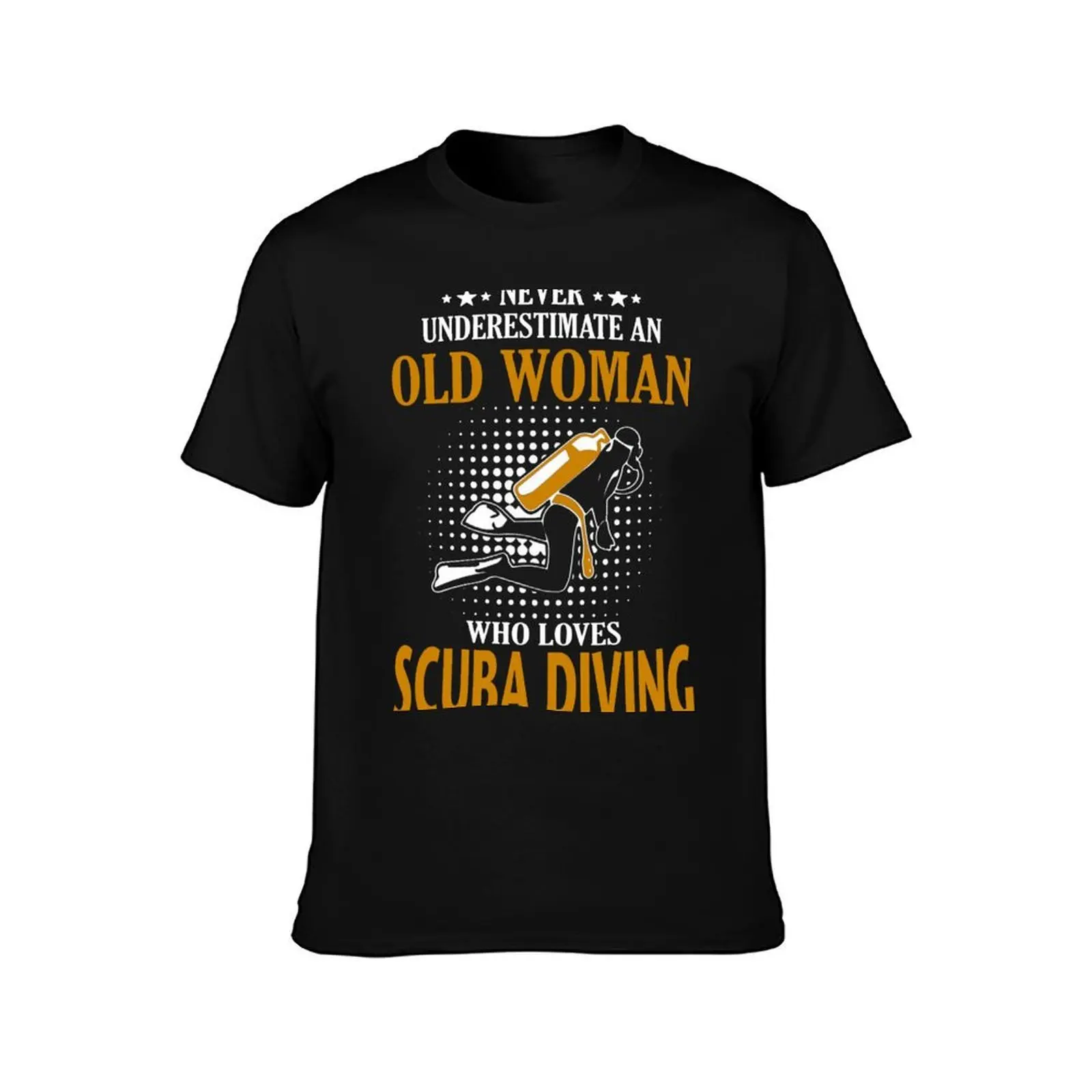 Scuba Diving T-Shirt, Summer Casual Cotton Tee, Oversized Streetwear Tops, Vintage Graphic Print, Loose Fit Short Sleeve