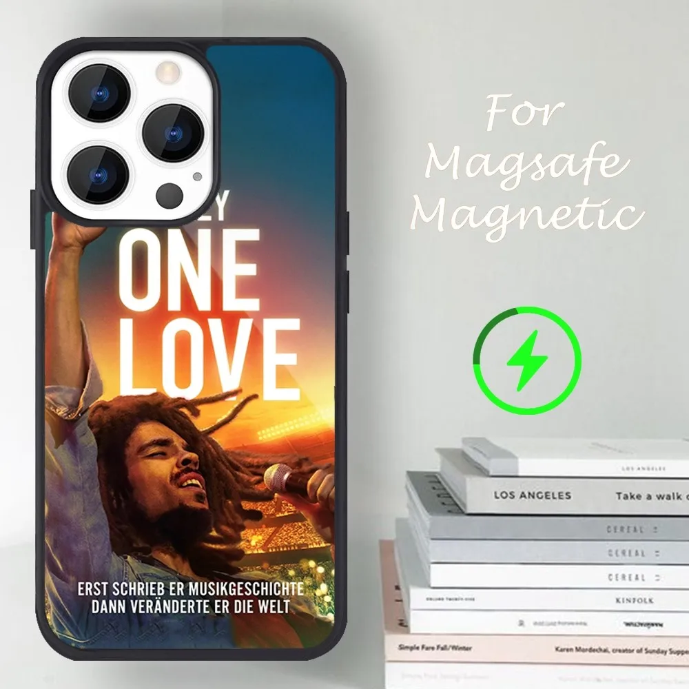 Movie Bob Marley One Love Phone Case For iPhone 14 13 12 11 15 Pro Max Magsafe Magnetic