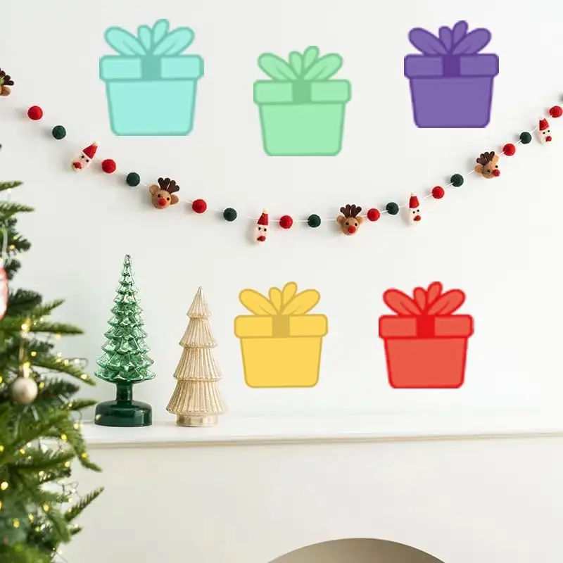 Recortes de papel de Natal 4x5 polegadas Caixas de presente de papel para decoração de quadro de avisos de Natal