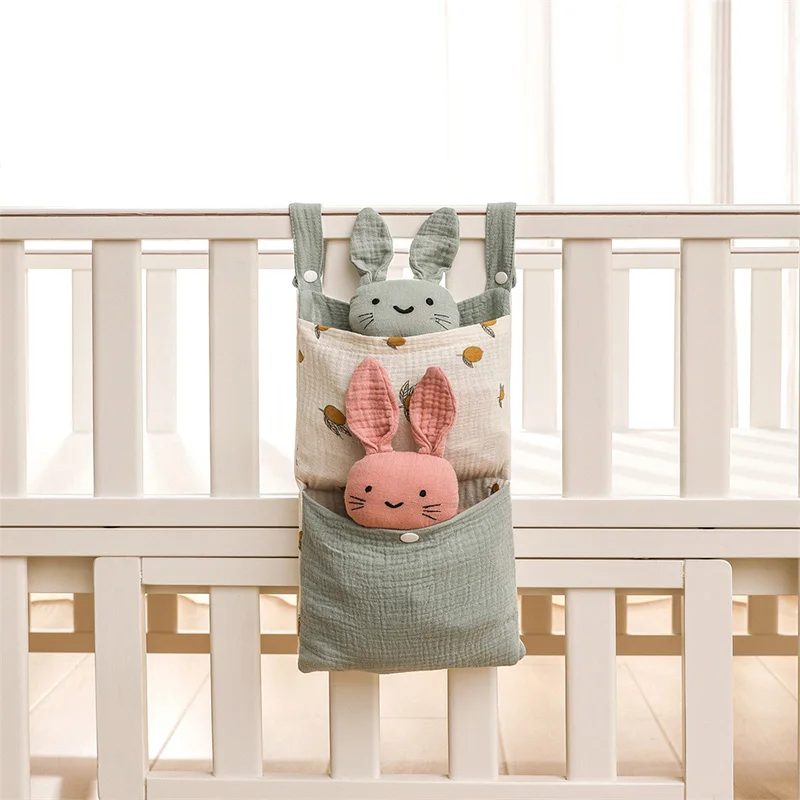 Sac de rangement en mousseline pour bébé, porte-biSantos de téléphone de dessin animé, accessoires de poussette de bébé, sac à couches de jouets de landau