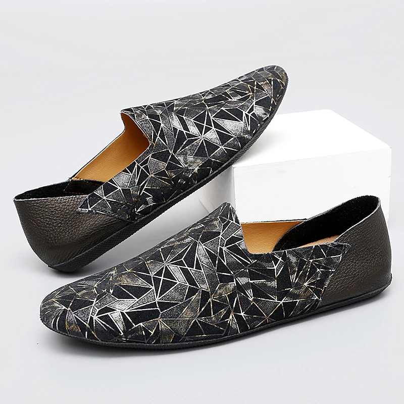 الأوروبية الأمريكية ربيع الخريف ضوء الرجال الفاخرة ثنائي الغرض حذاء كاجوال مطبوعة تنفس المضادة للانزلاق شهم أحذية أنيقة