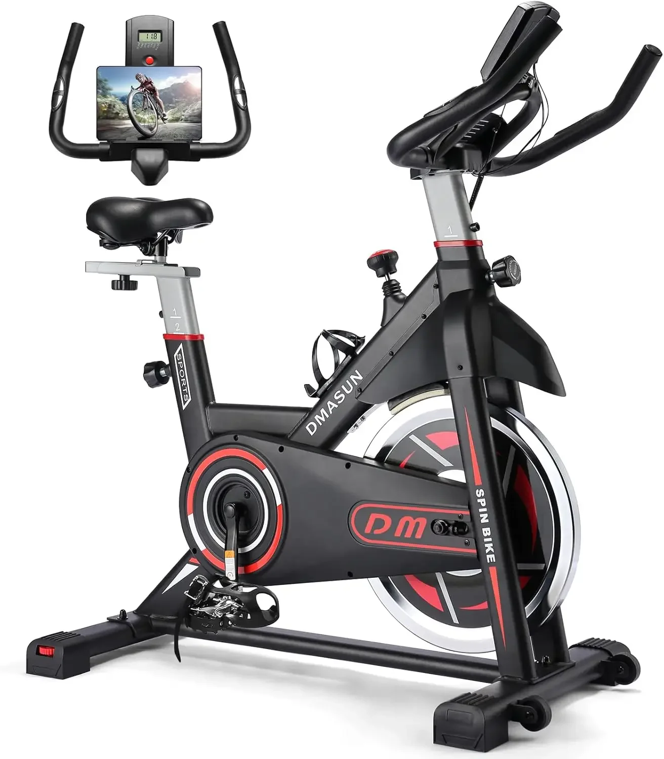 

DMASUN Exercise Bike, Indoor Cycling Bike Stationary, Cycle Bike with Comfortable Seat Cushion, Digital Display with Pulse