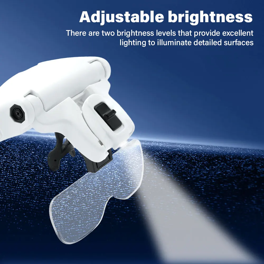 Magnifying Glasses LED Light Lamp Head Loupe Jeweler Headband Magnifier Eye Glasses Optical Glass Tool Repair Reading Magnifier