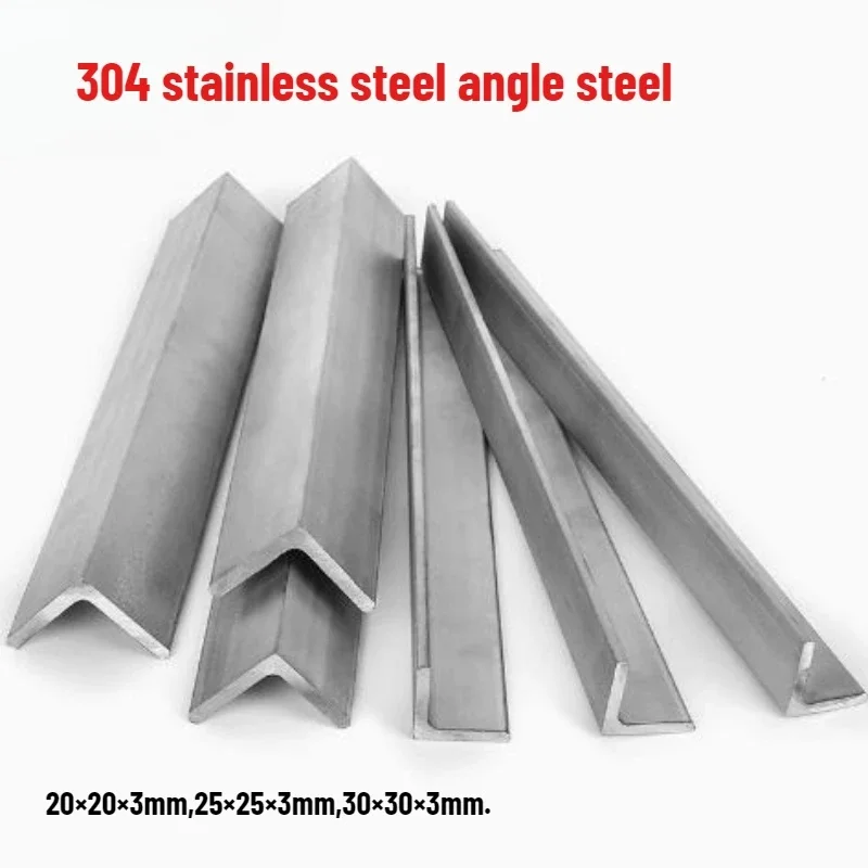 304 Stainless Steel Equal Leg Angle Bar Size 20x20-30x30mm, 3mm Thick 500mm, L-Shaped Angle Iron for Frame Bracket DIY