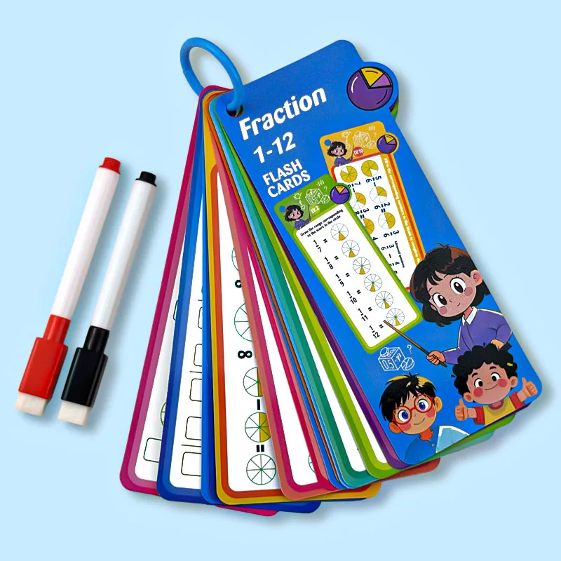 Reusable Flashcards Erasable Math Practice Cards for Kids Learning Addition Subtraction Division Early Education Toy