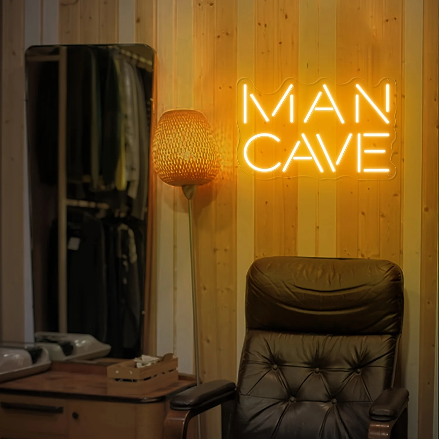 Lampu Neon Man Cave, Lampu LED Man Cave Bertenaga USB, Dapat Diredupkan, untuk Dekorasi Dinding Kamar Tidur, Ruang Game, Bar, Pub, Klub, Pesta