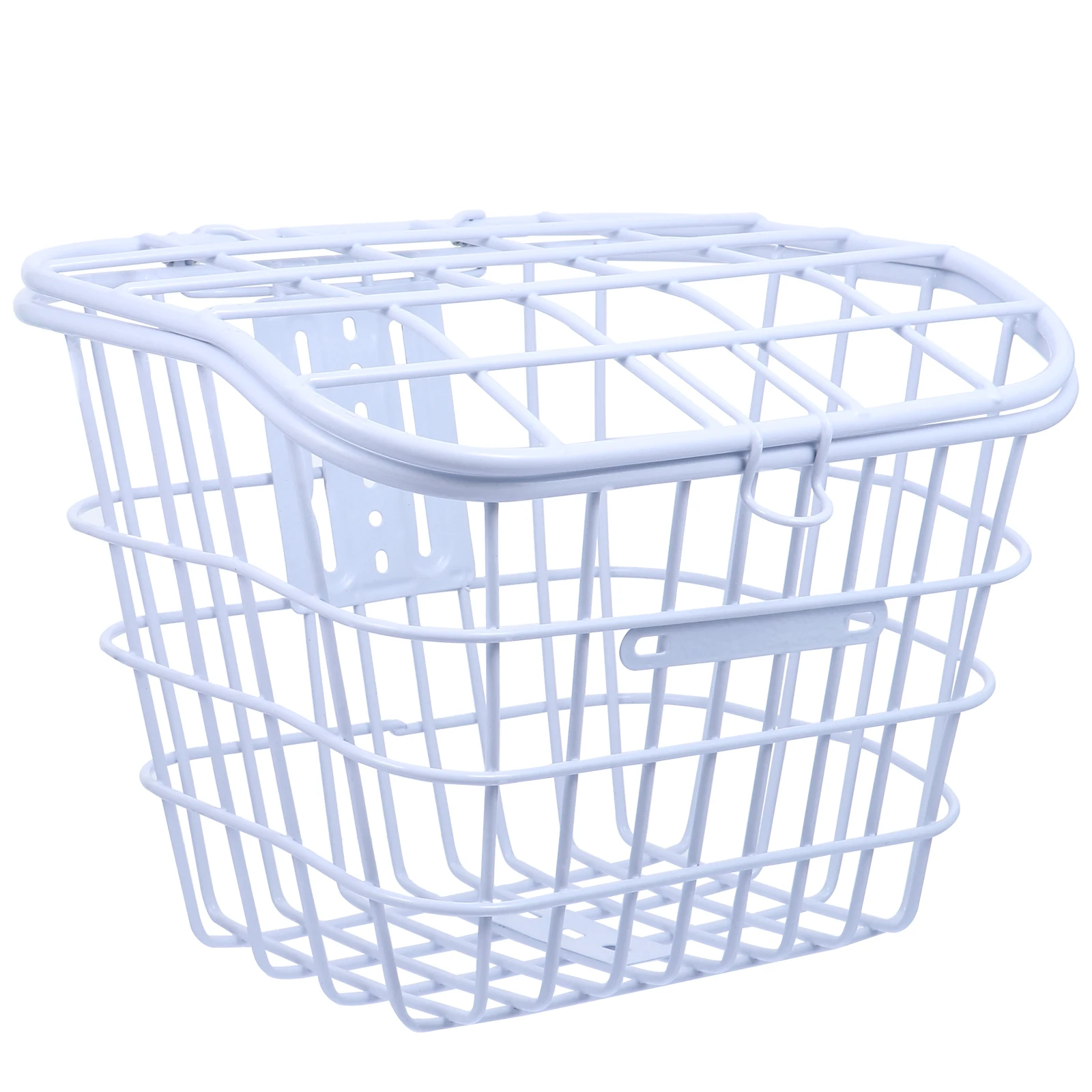 

Storage Basket Thickened Car with Cover Bicycle Lid Iron Food Supply White Front Miss