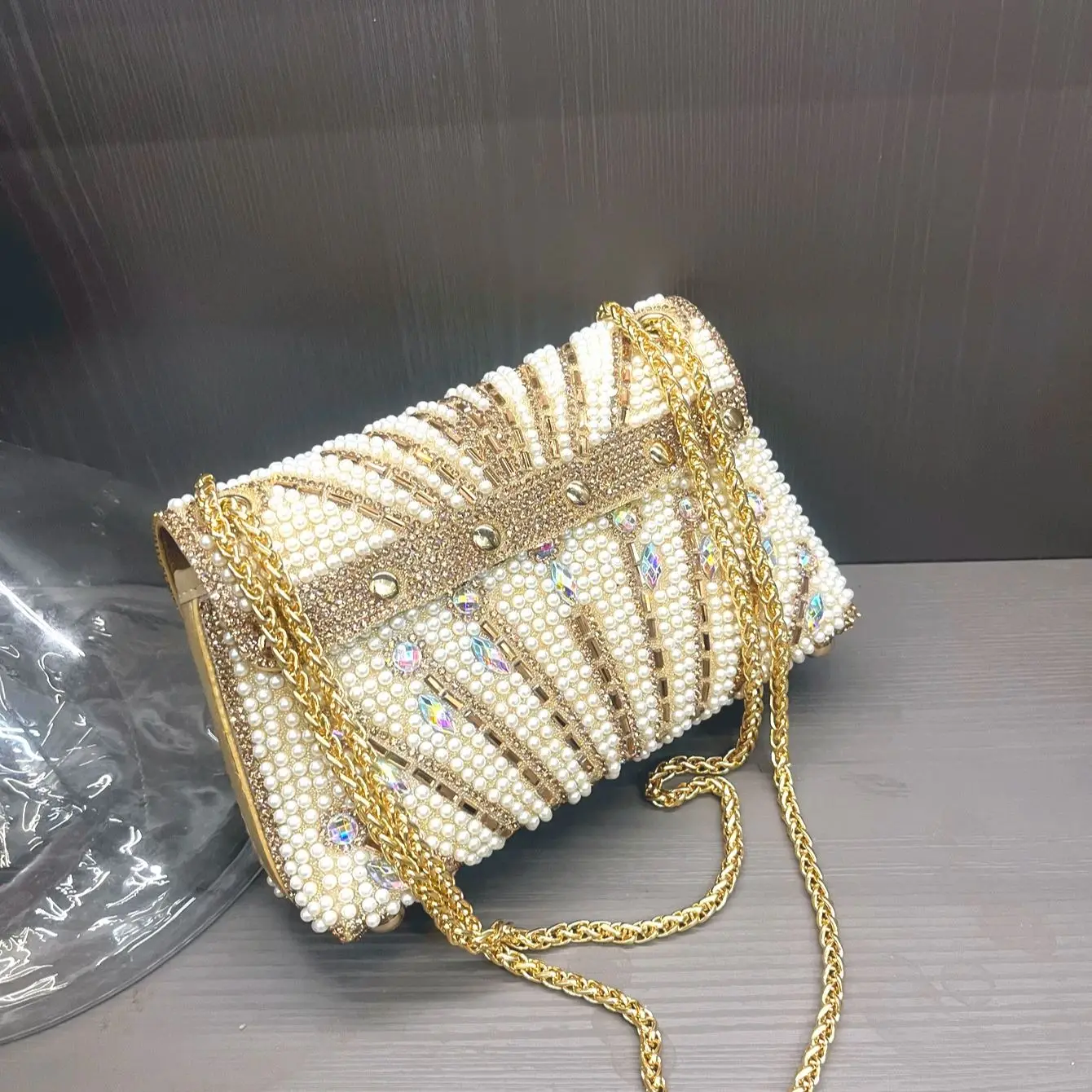 Rhinestones Evening clutch Bag Purses and handbag luxury Designer shoulder bag Shiny Crystal Clutch purse Woman's bag view 5