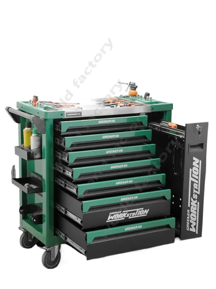 Green Forest Tool Cart Auto Repair Drawer Trolley Multifunctional Mobile Workshop Repair Heavy Tool Cabinet