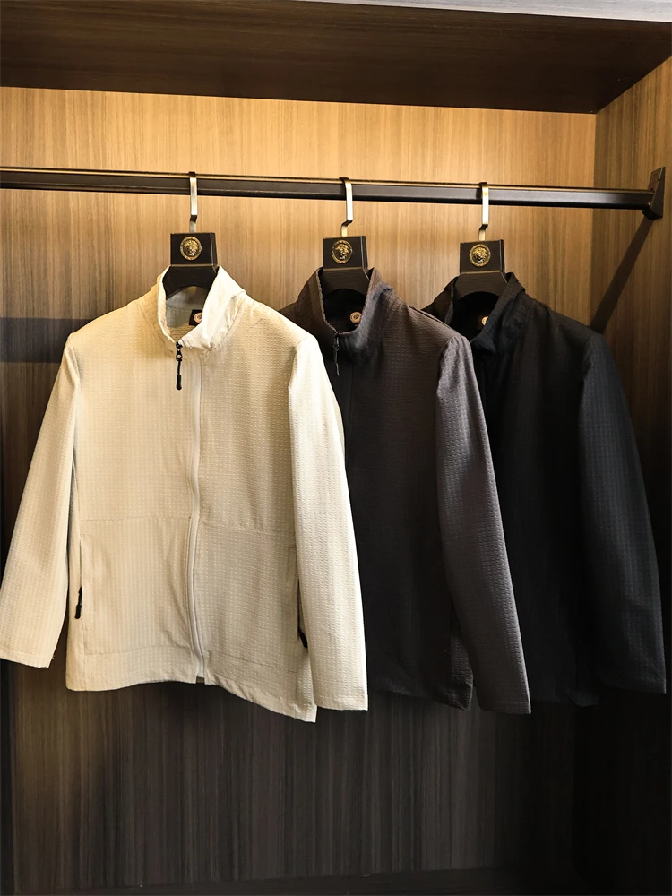 

Men's Casual Faion Jaet Qui Dry Breathable Lightweight Stand Collar Polyester Fiber Stand Fit Autumn Season Jaet