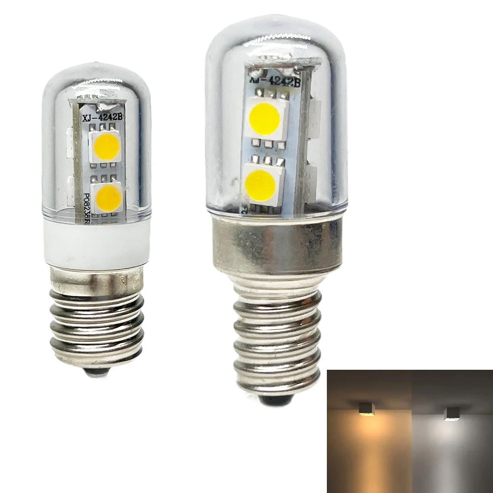 Mini t18s lampe e12 e14 e17 kleine schraube ac 110v 220v weißes licht warmes licht kühlschrank licht nähmaschine led licht