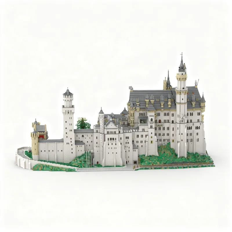 57493PCS MOC City Street View Neuschwanstein Castle Model Custom Building Blocks Architecture DIY Assembly Gift Creative Decor