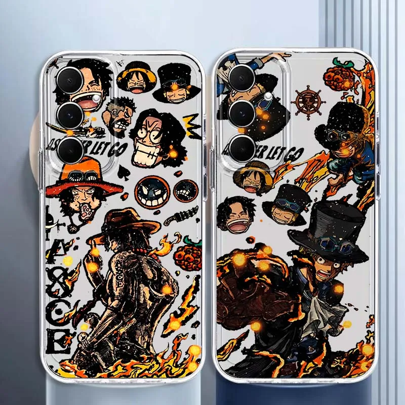 One Piece Portgas D. Ace For Samsung Galaxy A73 A72 A71 A55 A54 A53 A52 A51 A33 A25 A22 A15 A14 A05 TPU Transparent Phone Case