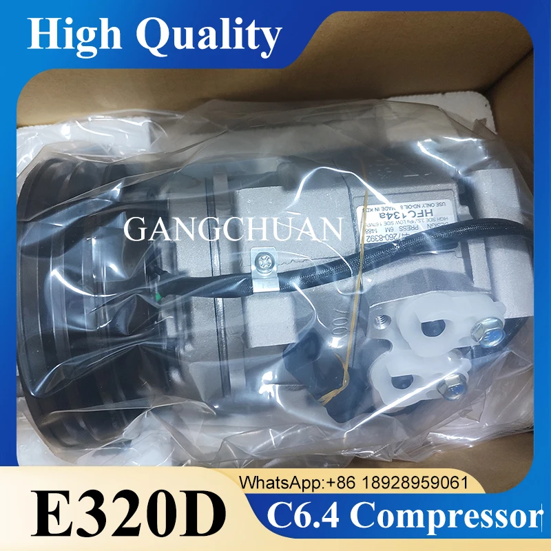 E320D C6.4 Engine Air Conditioning Compressor for Caterpillar Cat 320D excavator parts