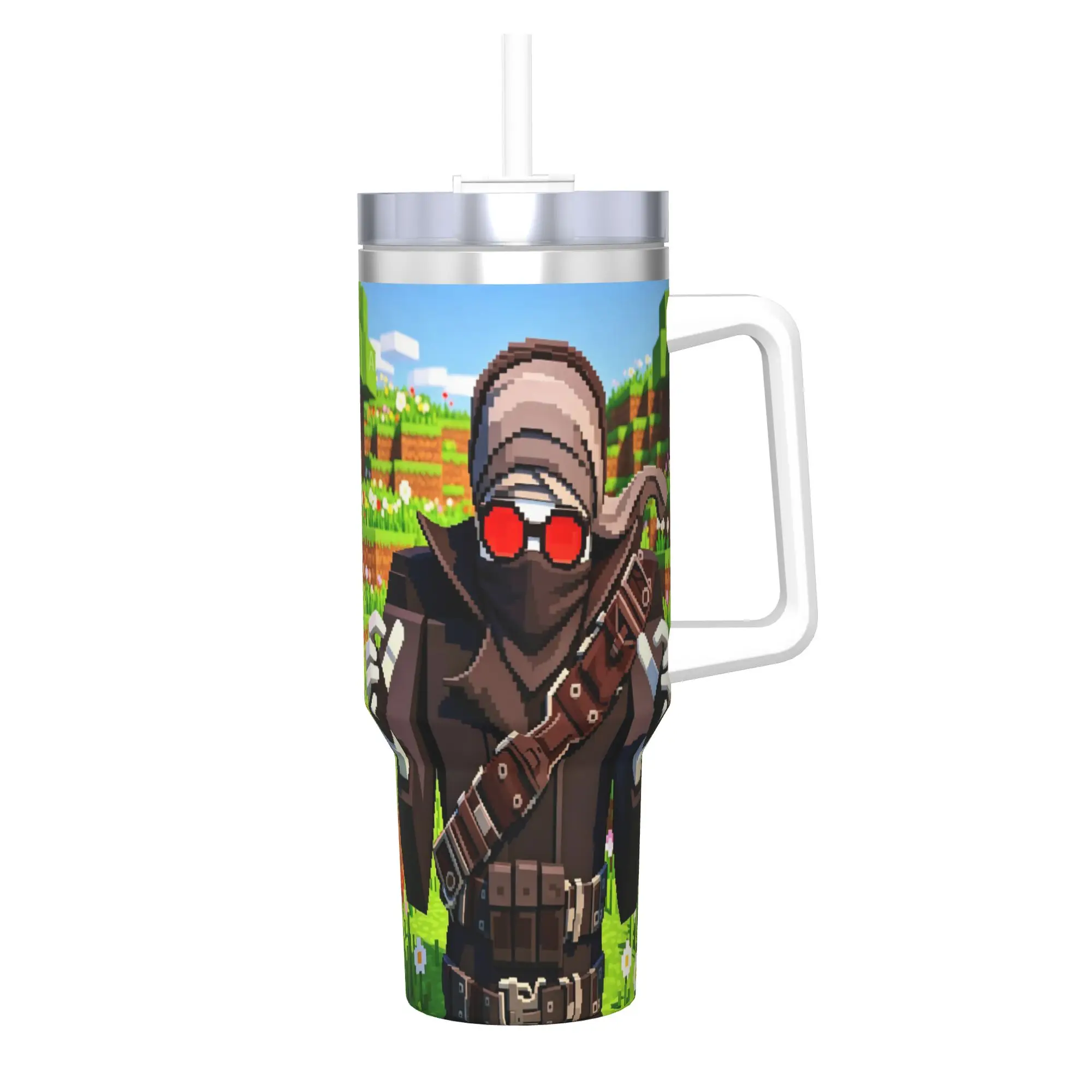 MADNESS COMBAT Hank Tumbler With Straw  Stainless Steel Travel Mugs Double Wall Vacuum Insulated for Cold Or Hot 40oz