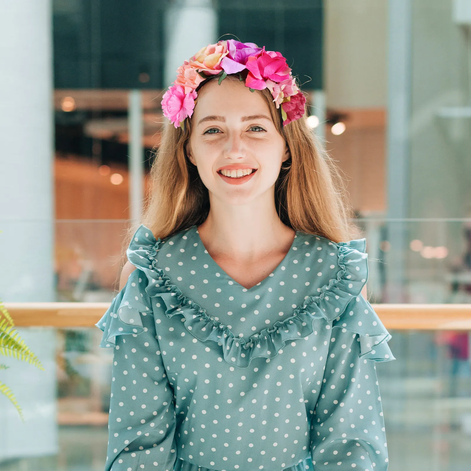 

Rose Flower Hair Band Halloween Headdress Headband for Women Party Festival Costume Lightweight Exquisite Polyester Hair