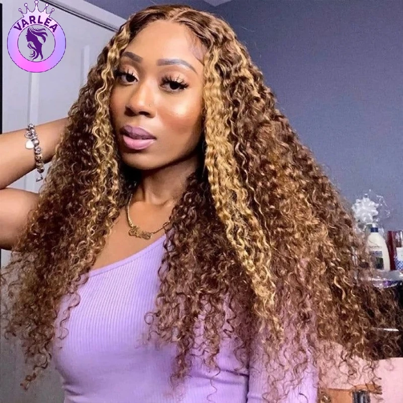 

13x4 Highlight Ombre Deep wave Lace Front Wigs Human Hair 13x6 Lace Frontal Wig P4/27 Colored Transparent Lace Frontal Wig