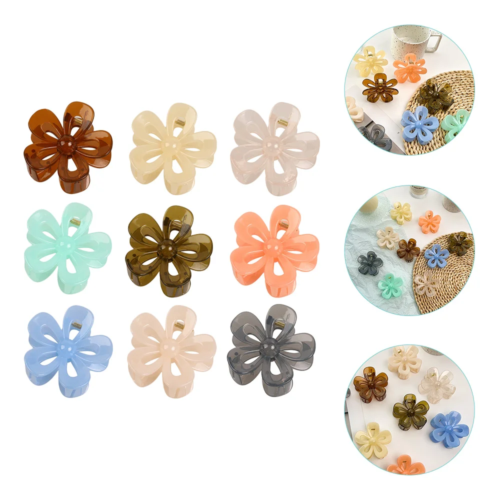 

9Pcs Flower Hair Claw Clips Small Delicate Clips for Women Girls Thick Thin Hair Daily Party Office Use Girls Hairpin