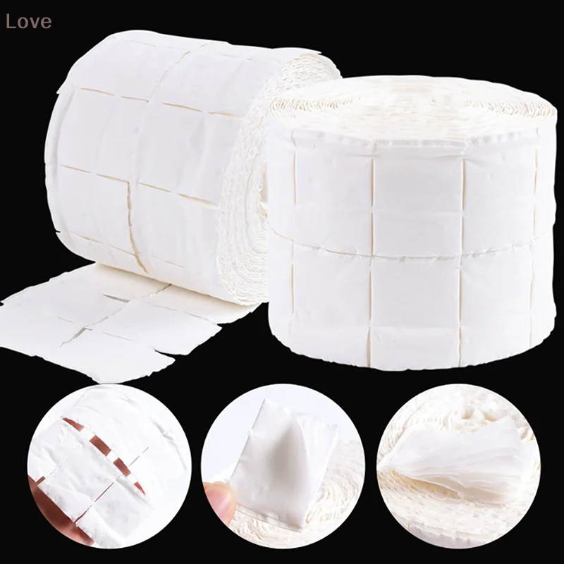 500 قطعة/لفة مسمار الأشعة فوق البنفسجية هلام مزيل طلاء الأظافر القطن منصات نظيفة الأبيض ممزق قبالة الوبر الحرة مسمار مناديل ماكياج نقع مسمار الفن مانيكير أداة #1