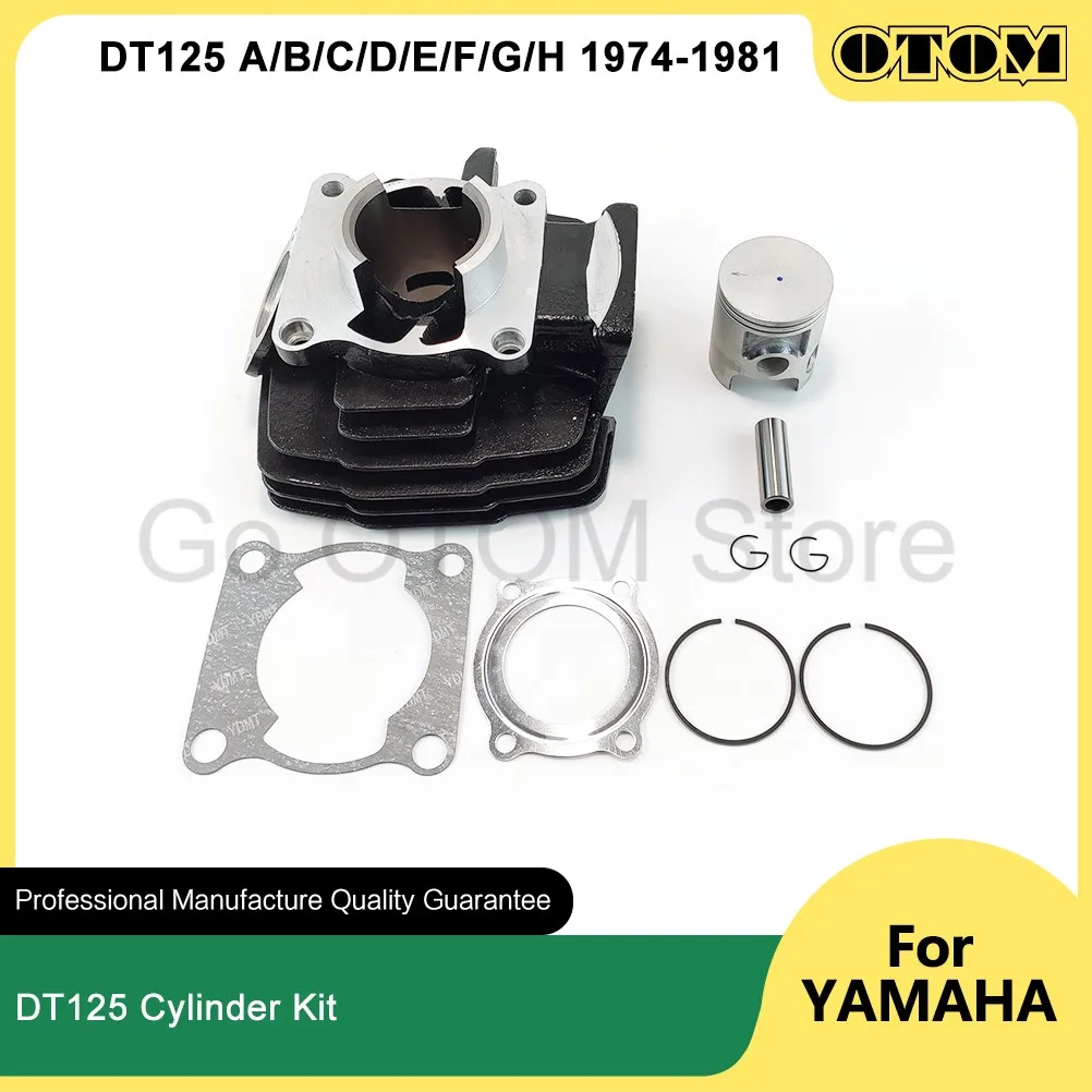 

OTOM For YAMAHA DT125 A/B/C/D/E/F/G/H 1974-1981 Motorcycle 56mm Cylinder Block Piston Pin Ring Gasket Kit 2A6-11311-00-00 Bikes