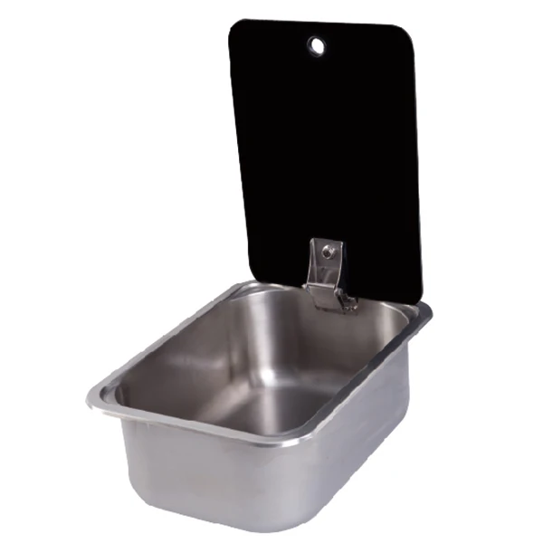 

SUS304 Stainless Steel Brass Sink Glass Lid Foldable Faucet Waste Drainer RV Campervan Kitchen GR-566B Parts Accessories