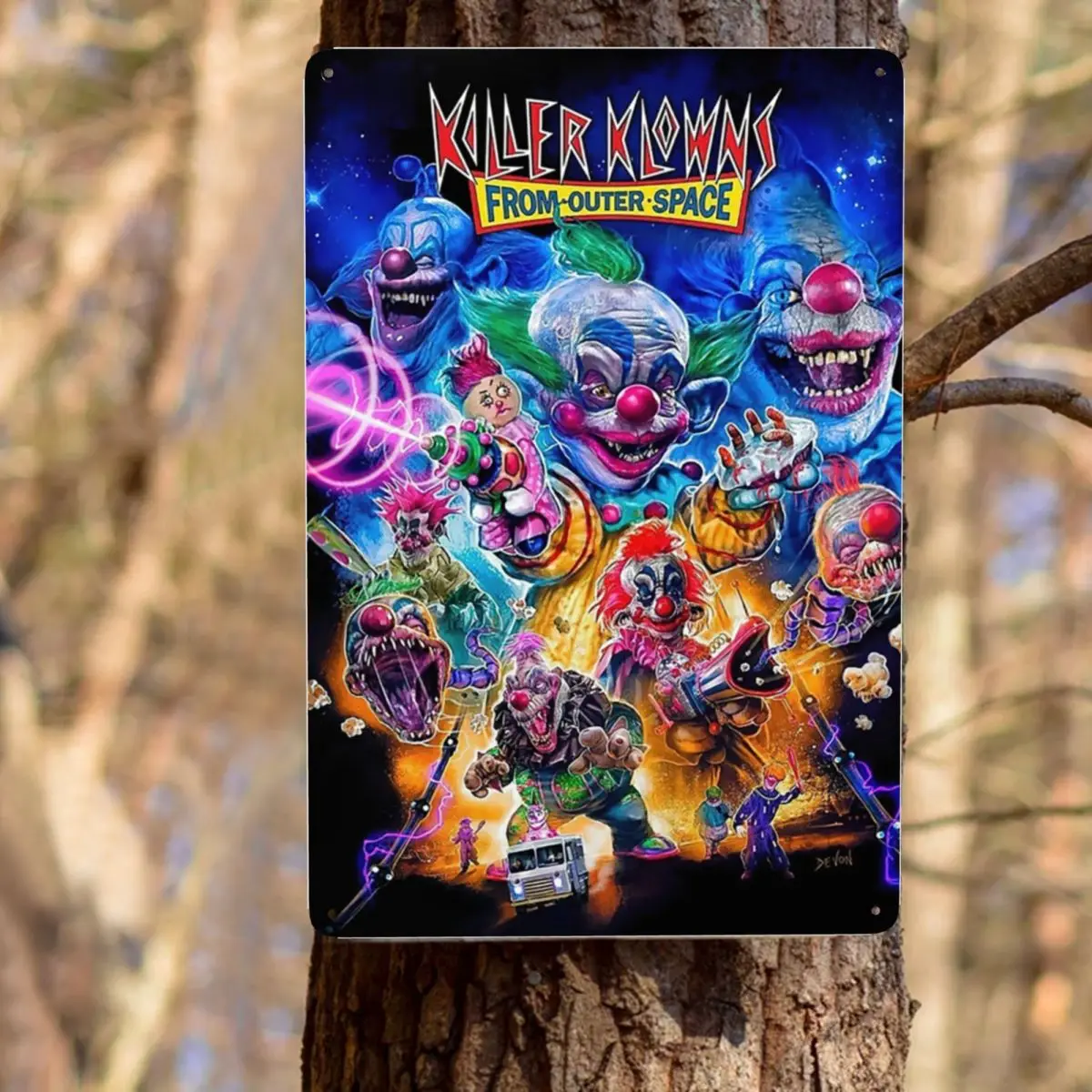 Killer Klowns From Outer Space Funny Horror Movie Signs Custom Vintage Metal Plaque Store Pubs Club Man Cave Bar Wall Art Decor