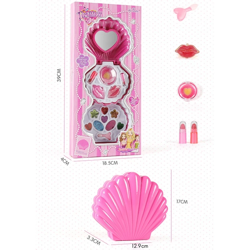 Fashion Girl Washable Makeup Toy Shell Makeup Toy Girl Child Makeup Set Girl Safe Baby Cosmetic Beauty Set