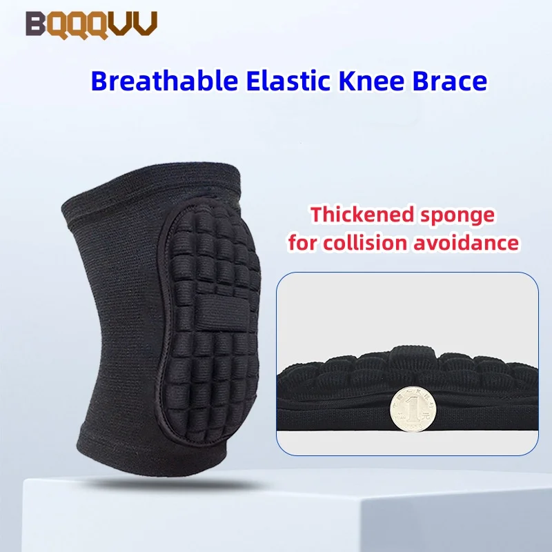 Breathable Elastic Knee Brace, Anti-Slip Knee Pad, Sponge Protector for Volleyball, Dance, Running, Football, 1 Pair
