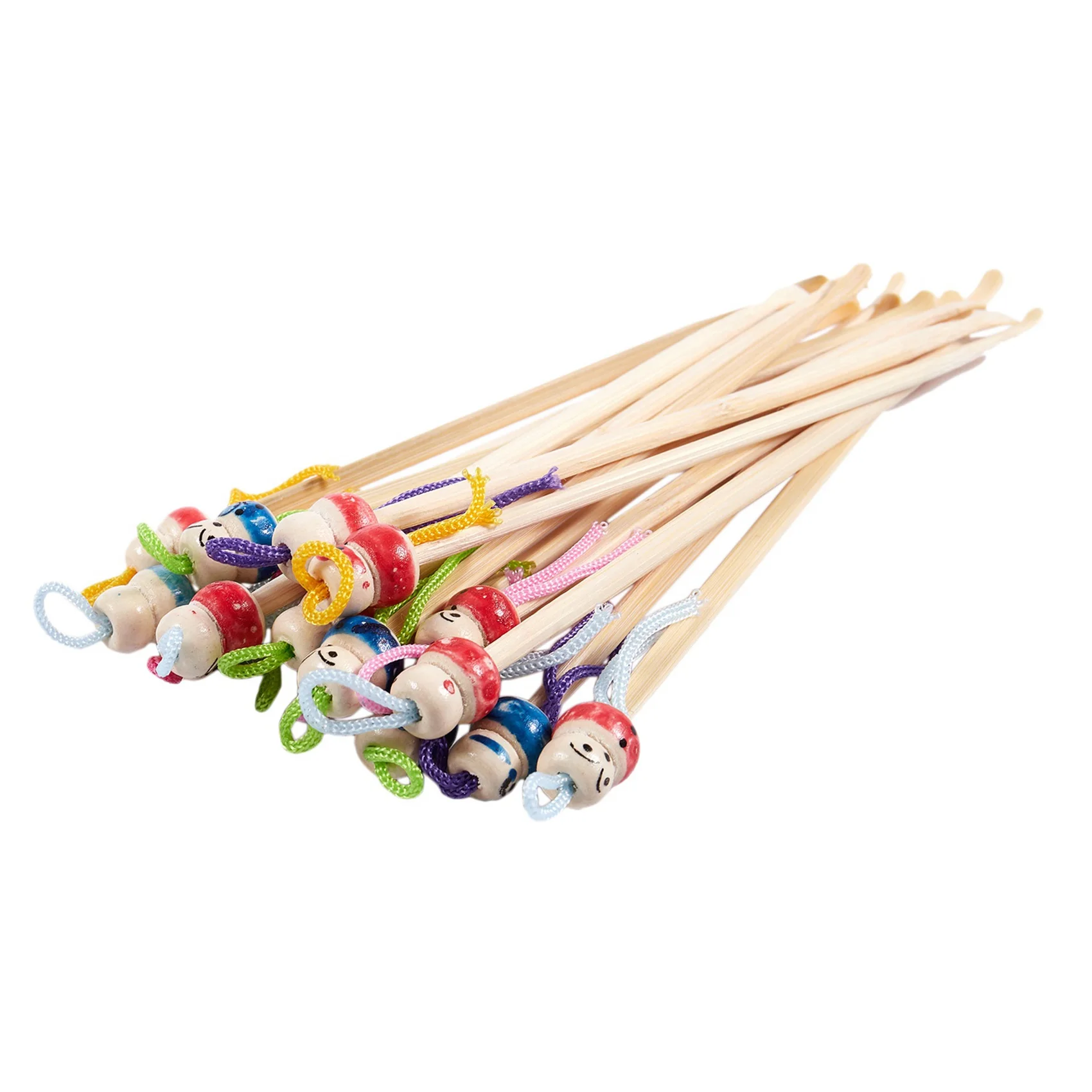 FBIL-32 Pcs Assorted Color China Top Wood Earwax Scoop Earpick