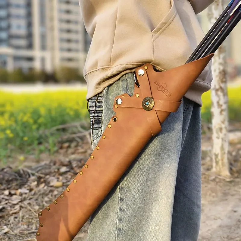 1 قطعة جعبة السهم الجلود الرماية السهام حالة قابل للتعديل الميل حقيبة لليد اليسرى/اليمنى القوس الصيد اطلاق النار الملحقات #6