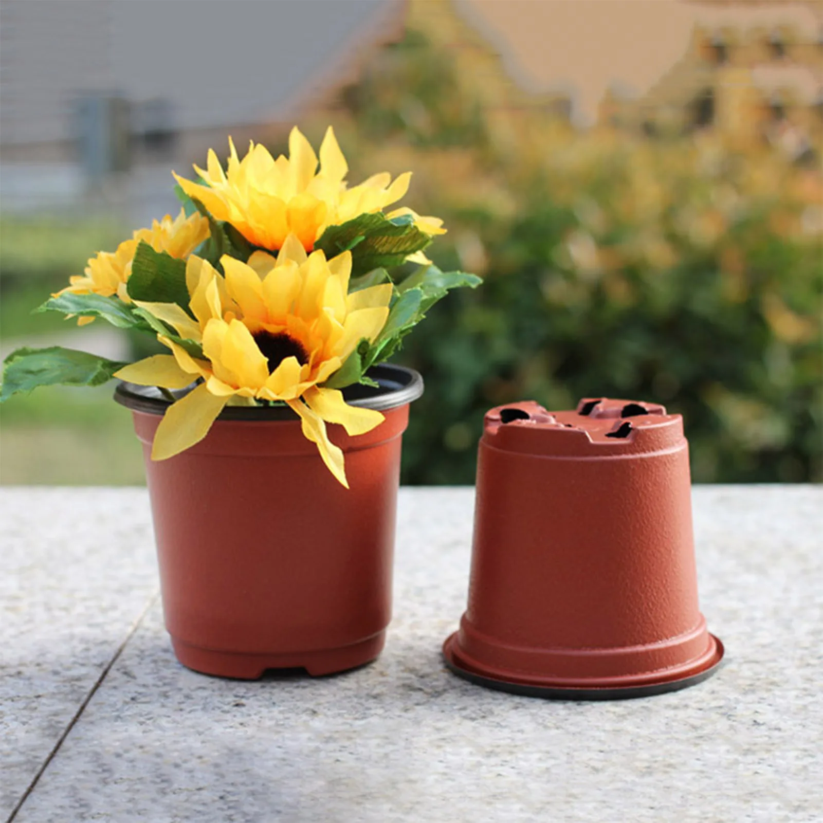 100pcs Plastic Nursery Pot Double Color Plant Seedling Holder Raising Nutrition Block Pots Strong Durable Breathable