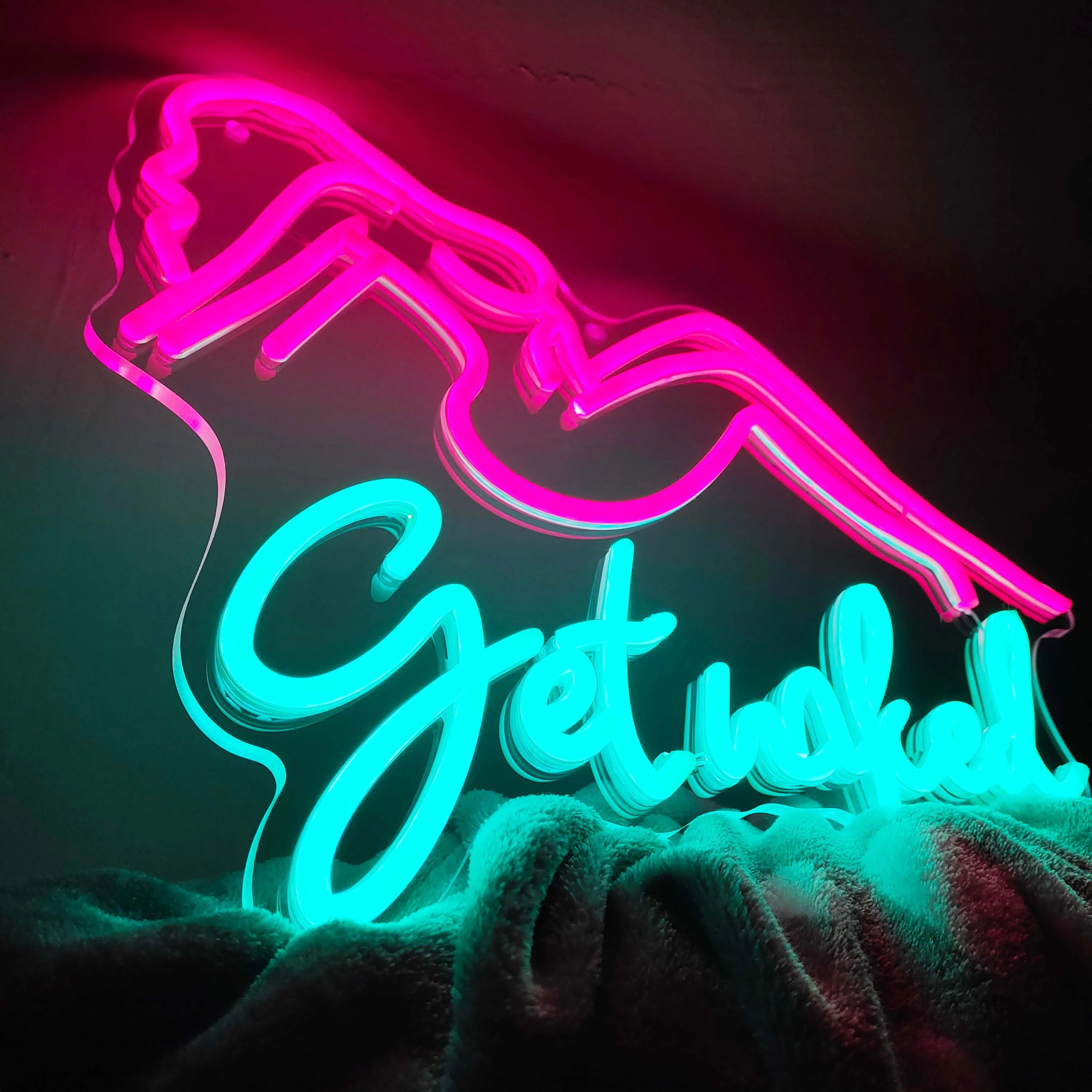 Get Naked Pink Glow Female Body Silhouette Neon Sign for Bedroom Bar Salon Decor Bold LED Wall Art Body Positive Message Gift
