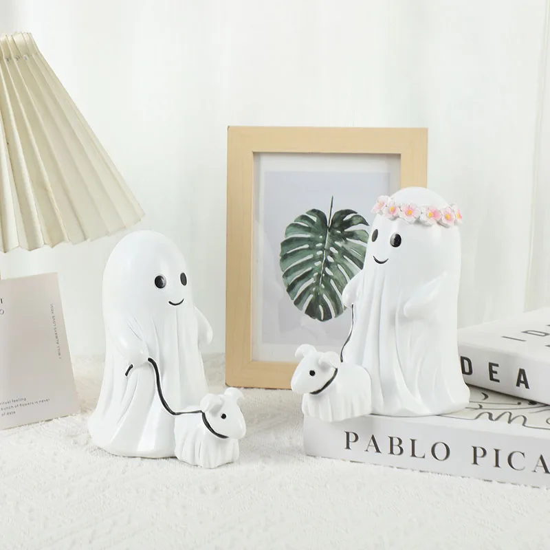 Boneca fantasma decoração de mesa criativa novidade decoração para casa halloween fantasma cão bonito dos desenhos animados engraçado lembrança presentes de halloween