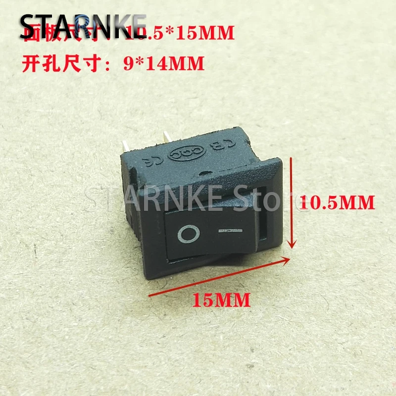 20PCS 10.5*15MM Mini Rocker Switch BBJ603 Rocker Power Switch 2Pins 2 Position 250VAC 3A