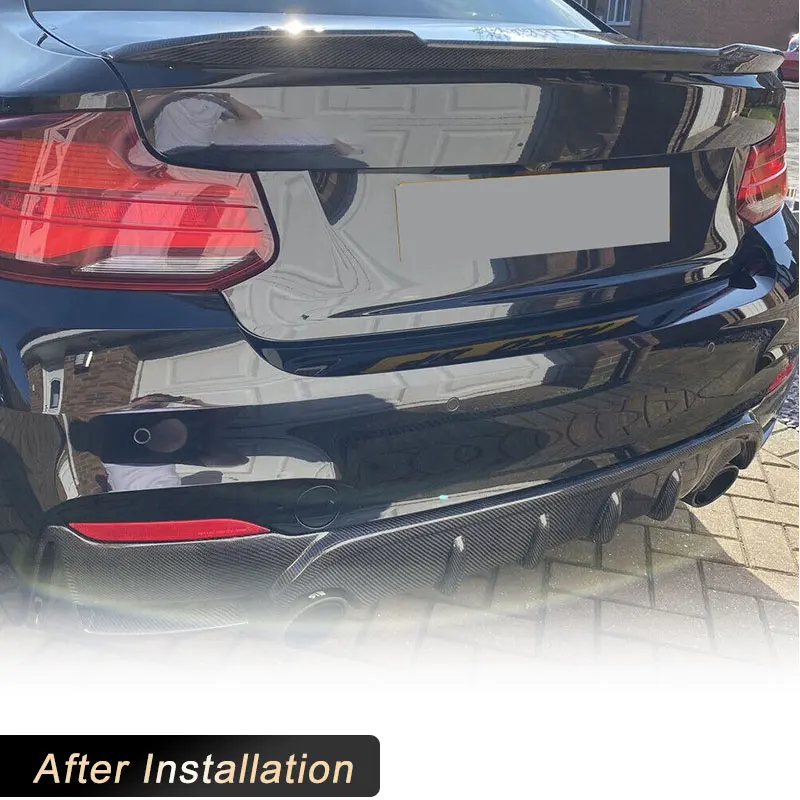Alerón de labio difusor de parachoques trasero de coche para BMW Serie 2 F22 F23 M Sport 2 puertas 2014-2017 difusor trasero de fibra de carbono