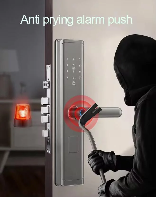 Tuya Wifi بدون مفتاح بصمة قفل الباب الذكي مقبض لوحة المفاتيح دخول رمز المرور الإلكتروني لمصنع الباب الأمامي بالجملة