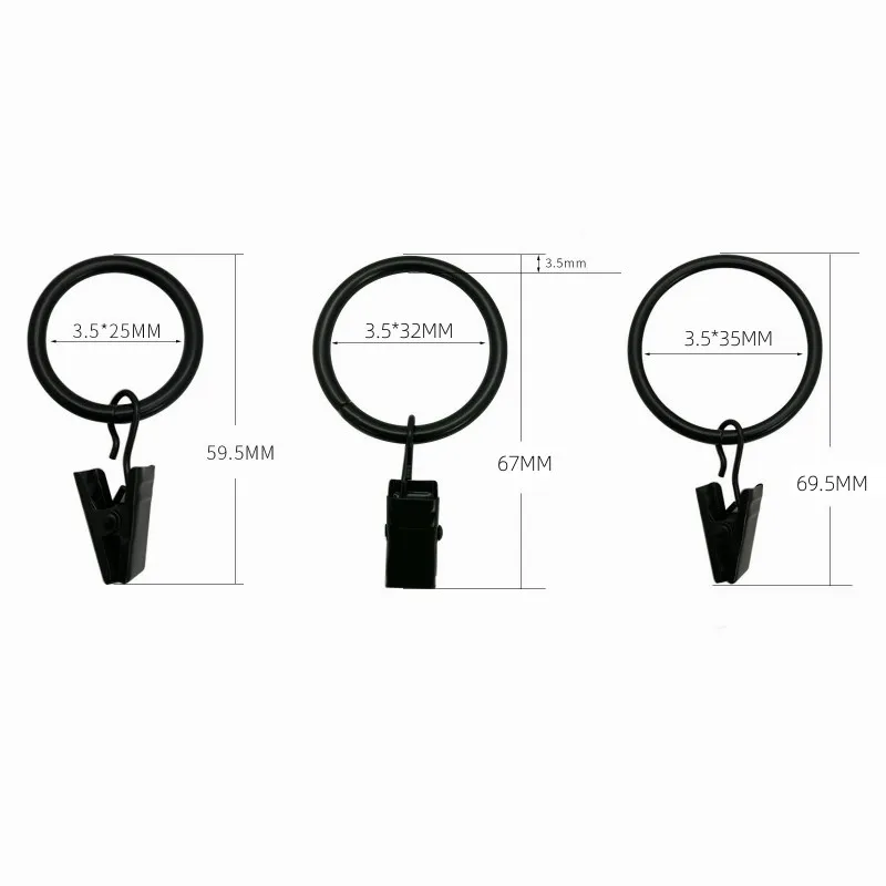 10PCS Curtain Hooks Hanging Clips Metal Clip Rustproof Curtain Rods holders Hangers Split Curtain Rings Buckles Eyelets Grommet