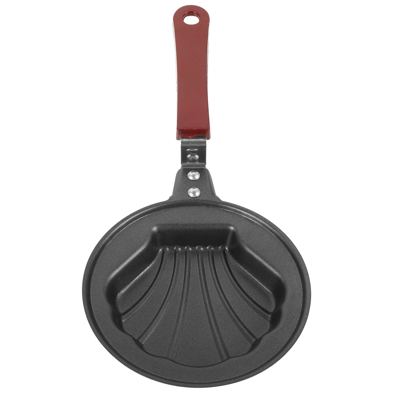 Small Egg Frying Pan Nonstick Mini Skillet Seashell Design Quick Heat Conductive Portable Cooking Pot for Omelets Pancakes