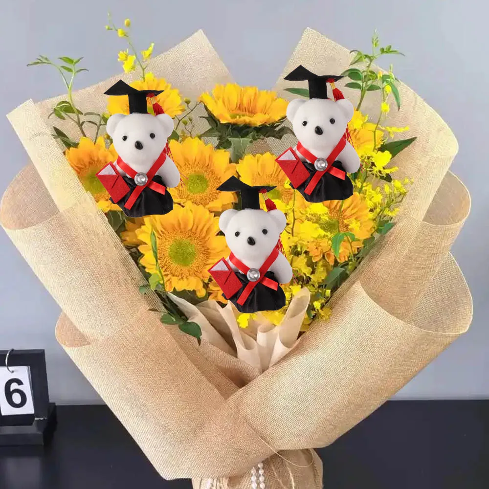 10 pcs/set Graduation Season Graduation Bear Graduation Ceremony Foam Bear Mini Bear Flower Bouquet 14cm Doctor Cap Bear