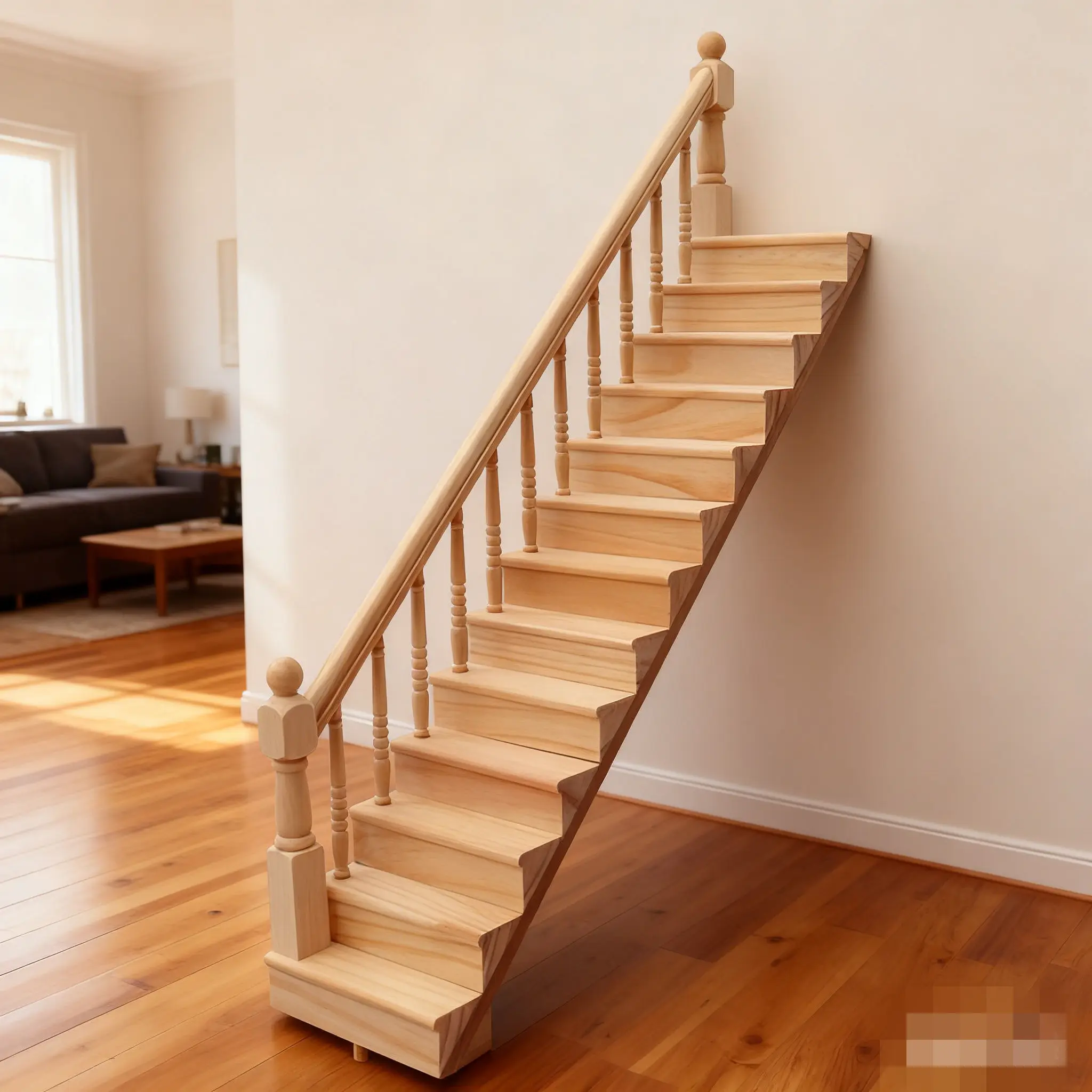 

2025 Hot 1:12 Dollhouse Plain Staircase - Plain Wooden Handrail Mini Accessories, DIY Decoration for Diorama Scene Model