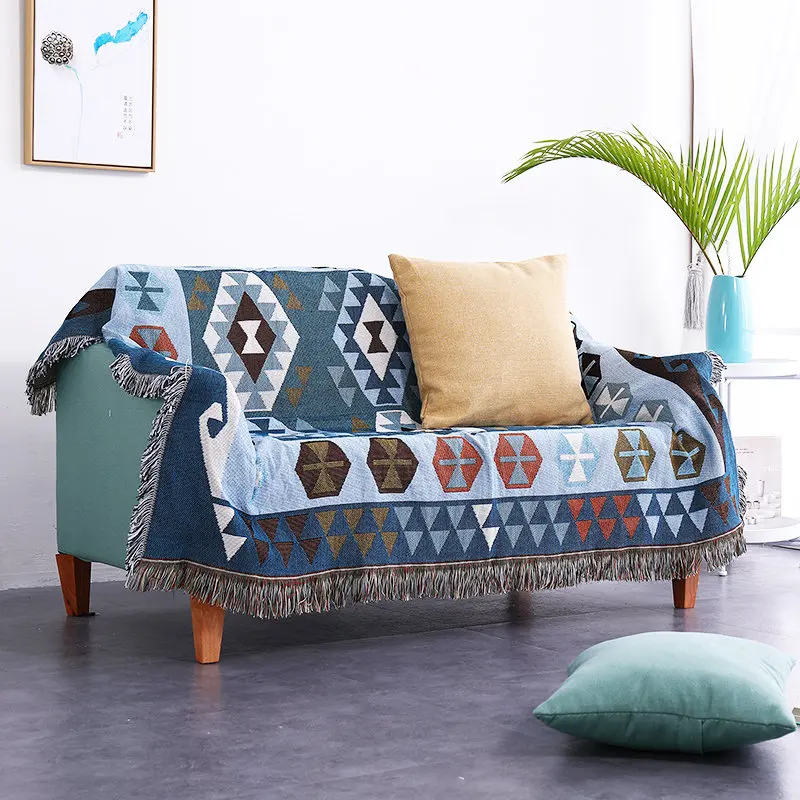 

Sofa Blanket National Style Geometry Throw Blanket Slipcover for Bed Travel Supplies Blanket Rug Sofa Cover Tapestry