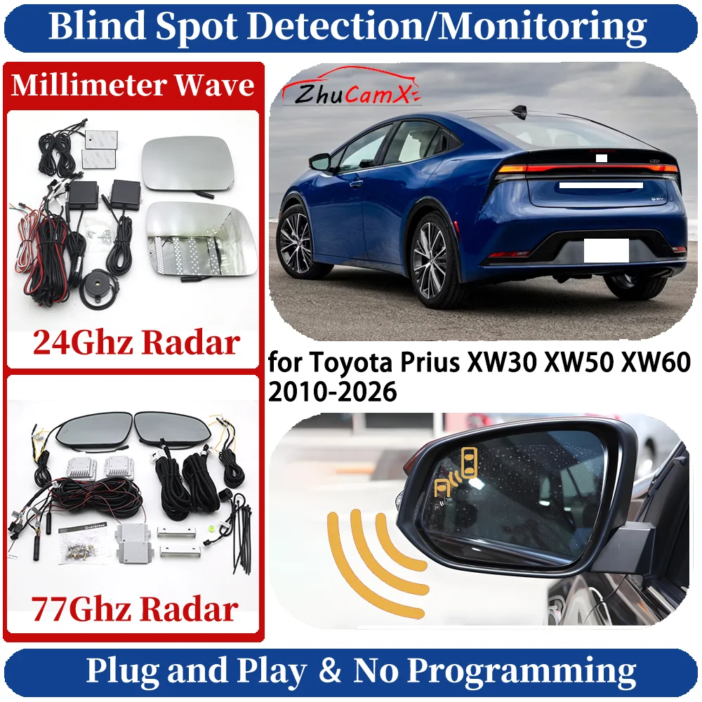Blind Spot Monitoring/Detection System for Toyota Prius XW30 XW50 XW60 2010-2026 Night Driving Side Lane Change Safe Assist