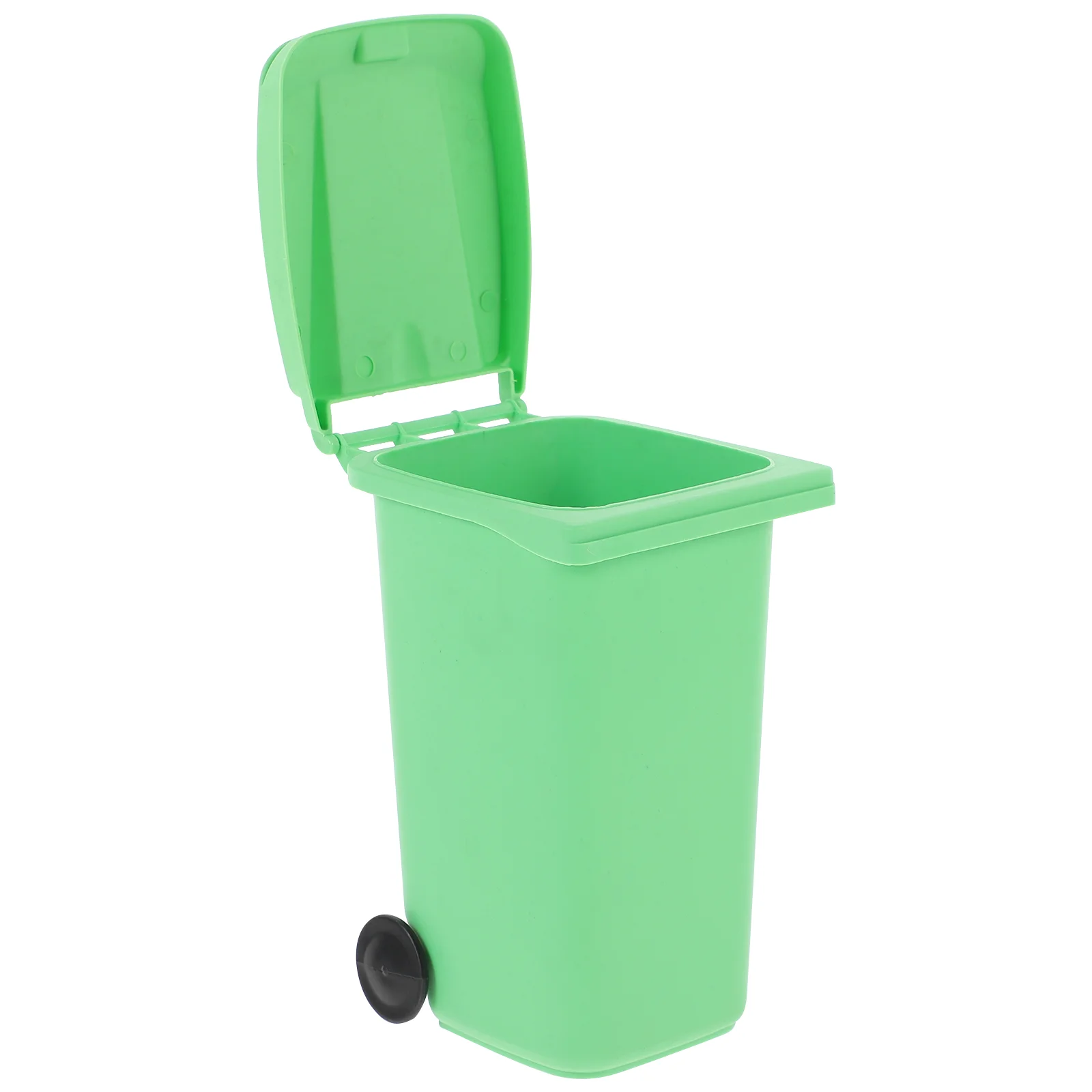 Cubo de basura para coche, contenedor de juguete, soporte para bolígrafo, Mini basura de escritorio con tapa, trabajo verde