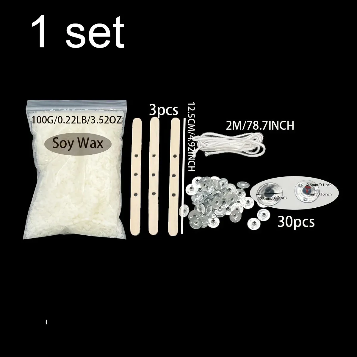 مجموعات صنع الشموع 100 جرام شمع الصويا لتقوم بها بنفسك صنع الشموع المعطرة المواد الذي لا يدخن بدون شمعة حامل الفتيل المعدني صنع #5