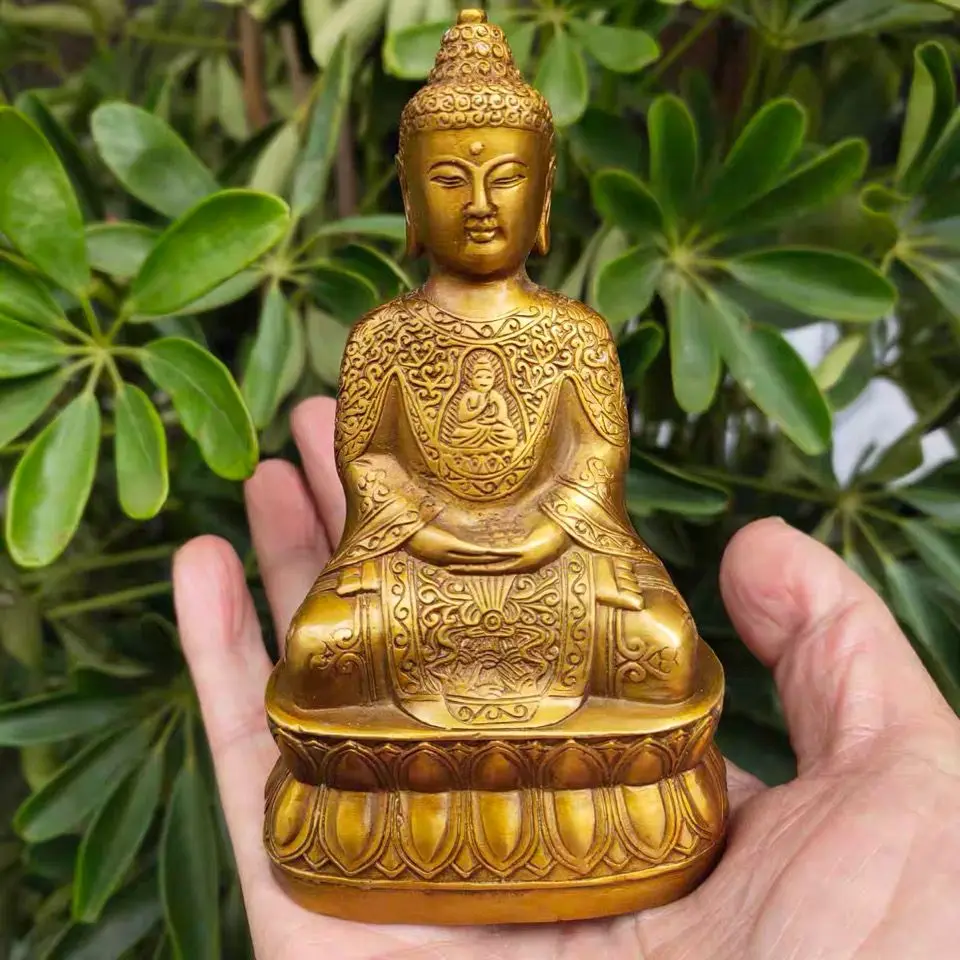 Bronze Ware Collection, Antique Brass Nanwu, Amitabha Buddha Statue, Shakyamuni Buddha Statue, Home Crafts