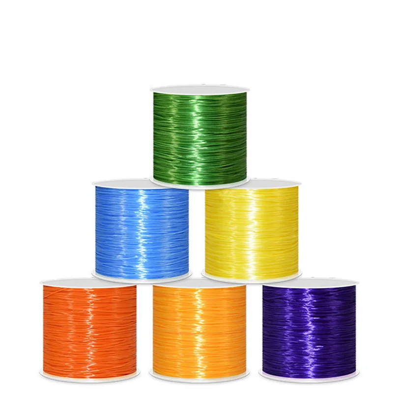 0.5mm Colorful Elastic Rope Flat Crystal Line Rubber Cord for Jewelry Making Beading Stretch Thread String Diy Bracelet 50meters