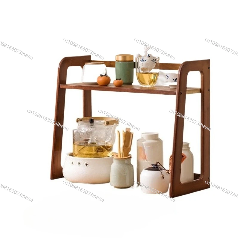 

Cup Holder Storage Rack Desktop Doublelayer Coffee Cup Tea Set Storage Cup Rack Coffee Utensil Storage on The Table Gift