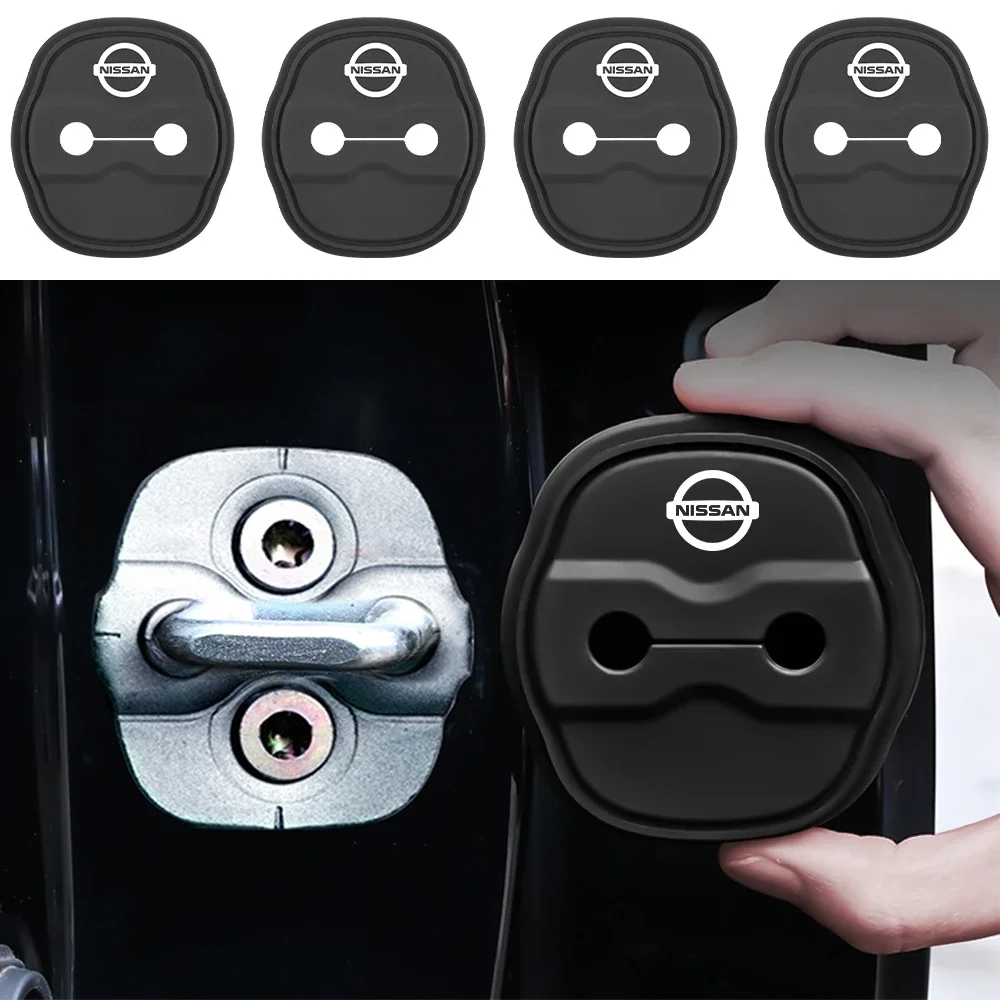 2/4pc Car Styling Car Silicone Door Lock Cover Sticker Case For Nissan Note Juke Sentra Patrol Navara Micra Leaf Almera Qashqai